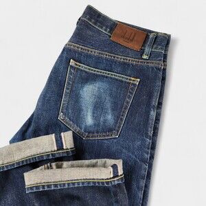 dunhill Jeans Men's 32R Blue Gansevoort Selvedge Denim British Luxury London